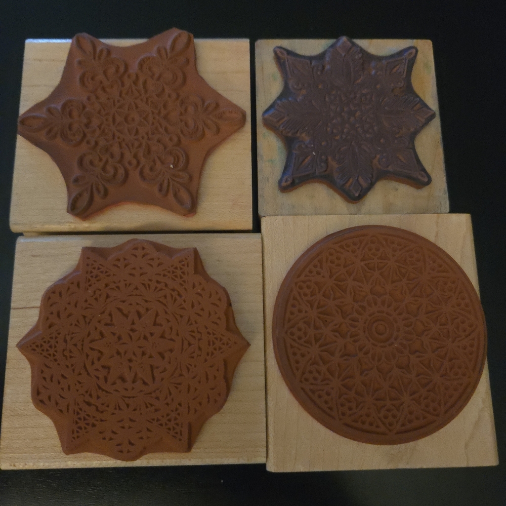 Asst. Rubber Stamps.   Mandala,Snowflake Design - Picture 2 of 3